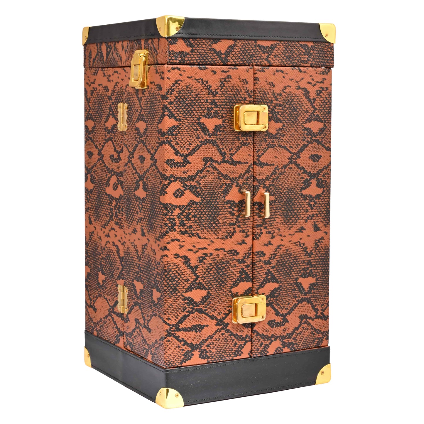 Leatherette (Snake Print Vegan PU Leather) Portable Bar Set