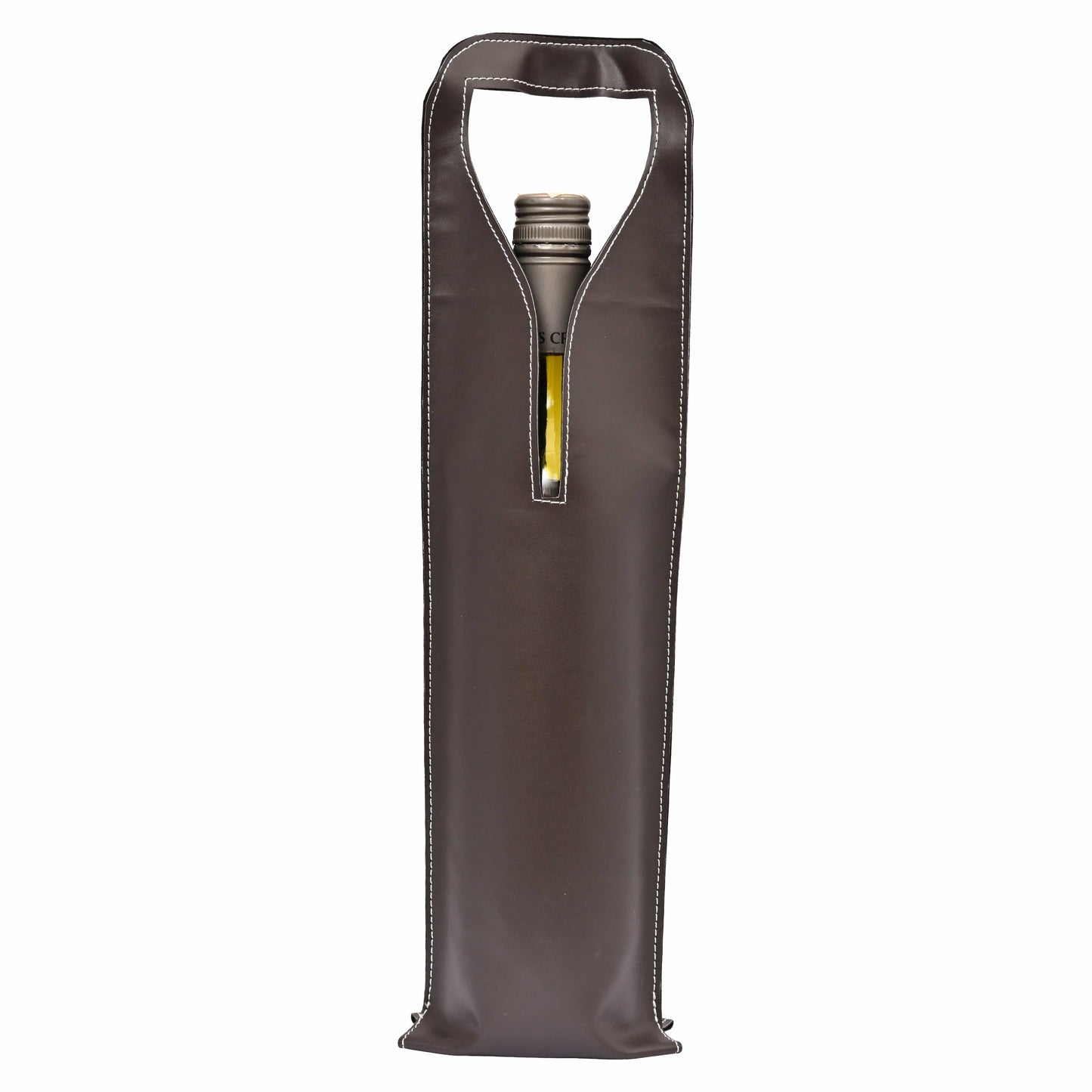 Faux Vegan Leather Wine/Bottle Holder - Purple