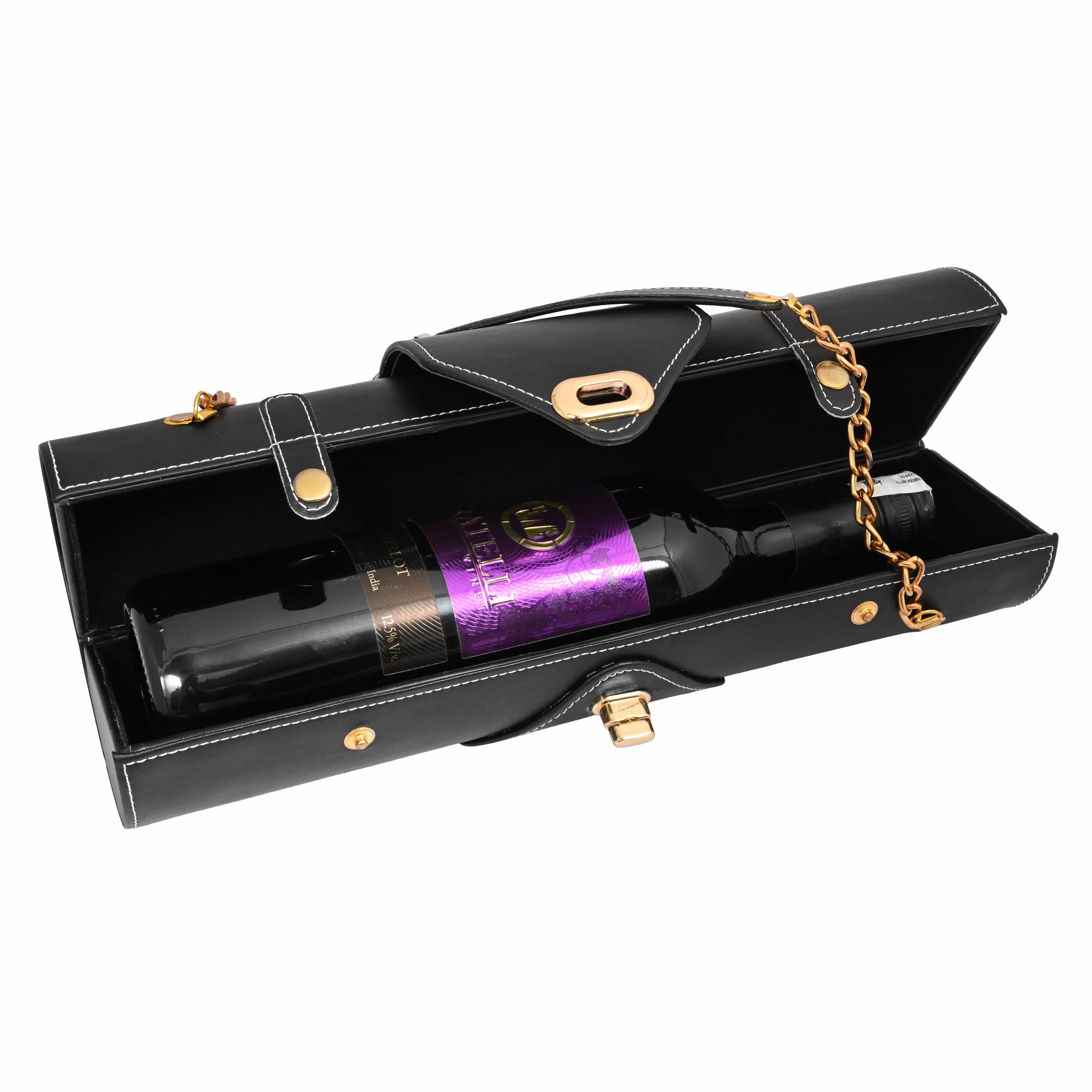 open-black-wine-holder