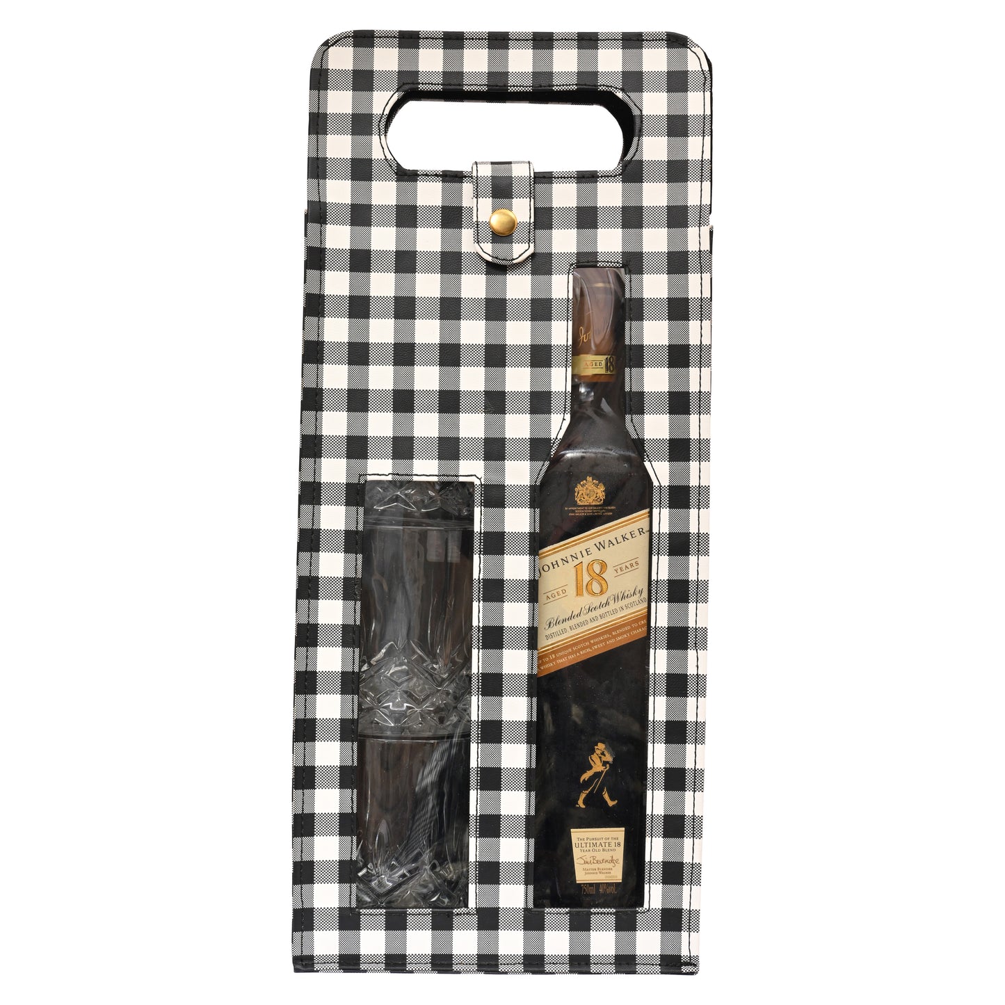 Vegan PU Leather Wine, Whisky Bottle Holder | Bottle Holder | Premium Black and White Vegan Leather