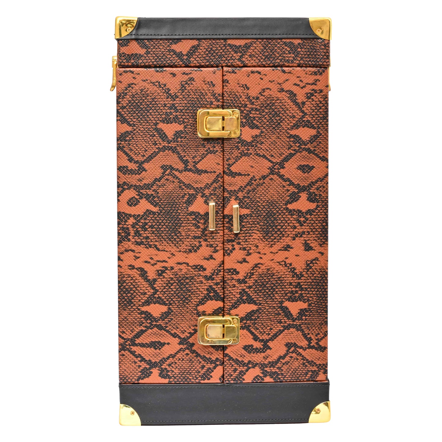 Leatherette (Snake Print Vegan PU Leather) Portable Bar Set