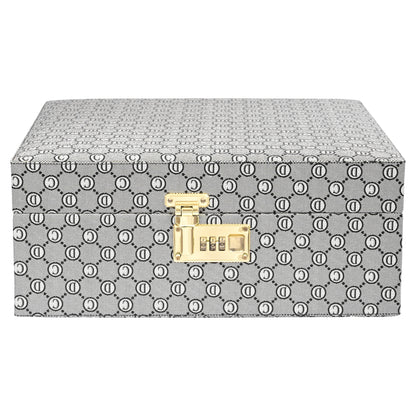 The Purple Box Vegan leatherette Portable Bar Box with Accessories with 4 Whisky Glasses | Min Bar for Home (Grey)