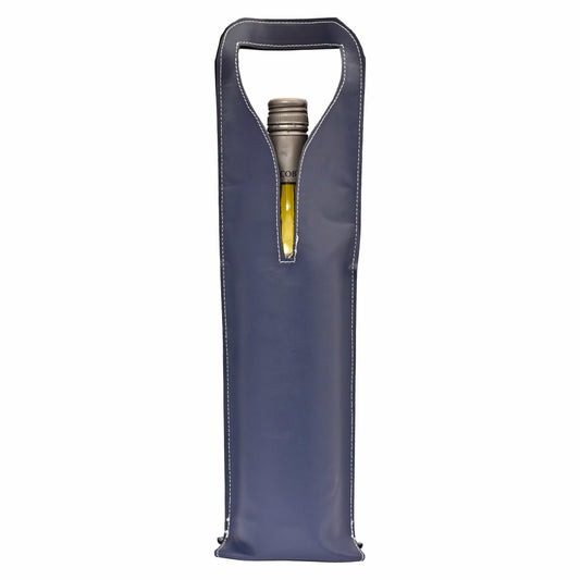Faux Vegan Leather Wine/Bottle Holder - Blue