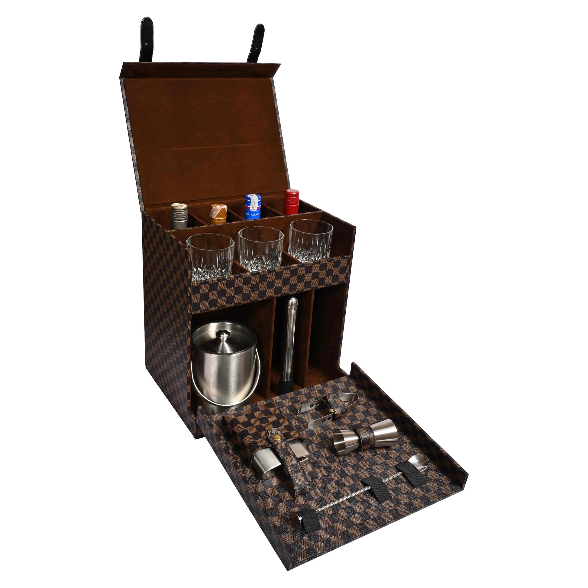 brown-black-checkered-bar-box