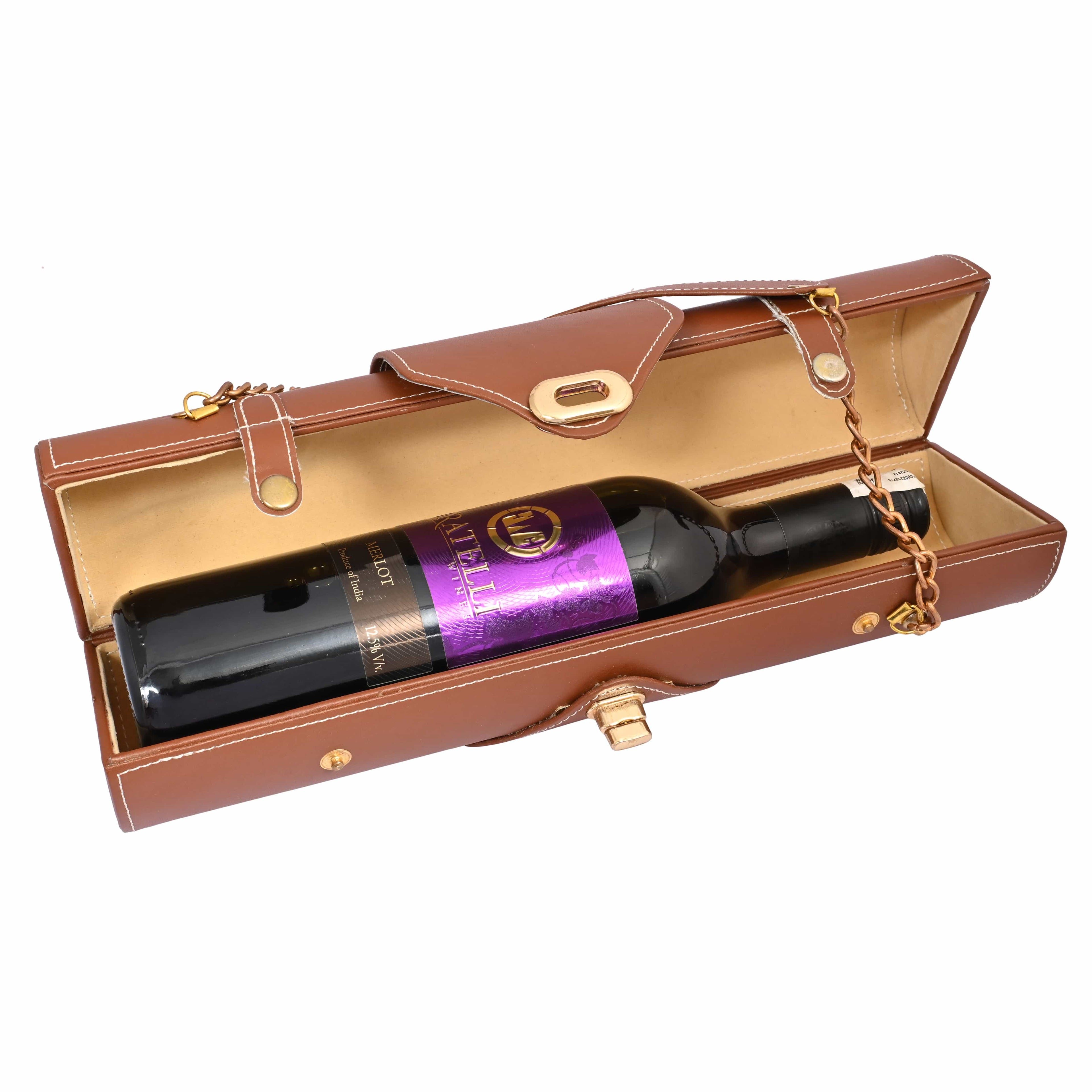 open-brown-wine-holder